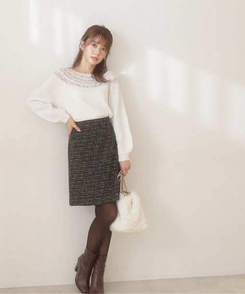PROPORTION BODY DRESSING(プロポーションボディドレッシング)の「レーシーデザインニット / 1212170102(ニット/セーター・レディース・パープル/ホワイト系その他/ライトグリーン・FREE)」の21枚目の写真