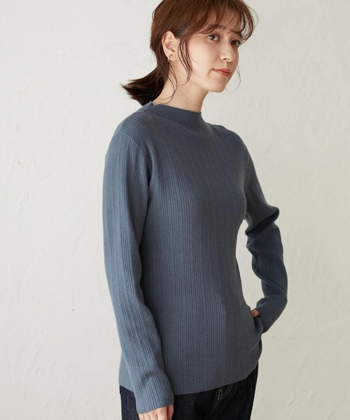 Green Parks(グリーンパークス)の「ランダムリブニットプルオーバー*(ニット/セーター・レディース・ブラック/パープル/ブルー/アイボリー・FREE)」の3枚目の写真