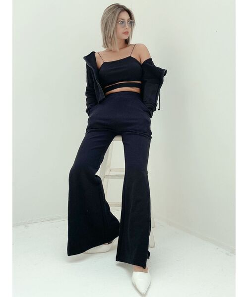 GYDA（ジェイダ）の「ウエストデザインテレコビスチェ（キャミソール・レディース・ブラック/オフホワイト/マスタード・FREE）」の11枚目の写真