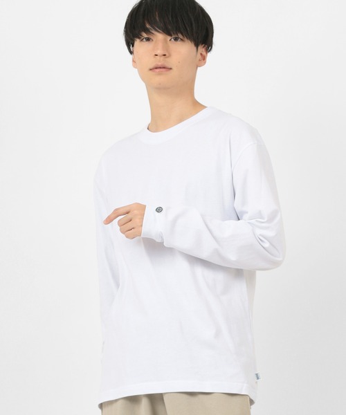 DISCUS（ディスカス）の「【DISCUS/ディスカス】USAコットン ビッグシルエット 長袖Tシャツ/ カットソー（Tシャツ/カットソー・メンズ・ホワイト/ブラック/ベージュ/グレー/ブルーグリーン・M/L/XL）」の9枚目の写真