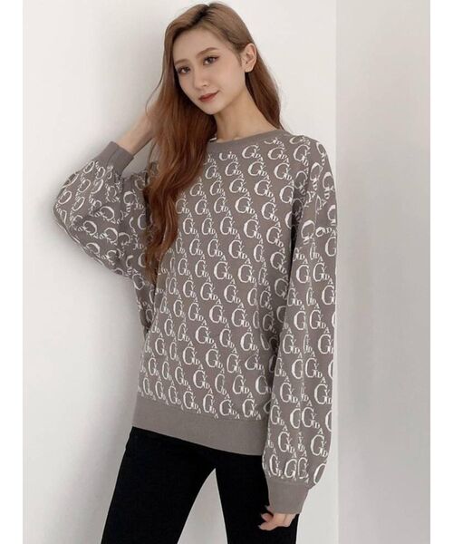 GYDA（ジェイダ）の「GYDA PATTERN ニットトップス（ニット/セーター・レディース・ブラック/ミント/ベージュ・FREE）」の3枚目の写真