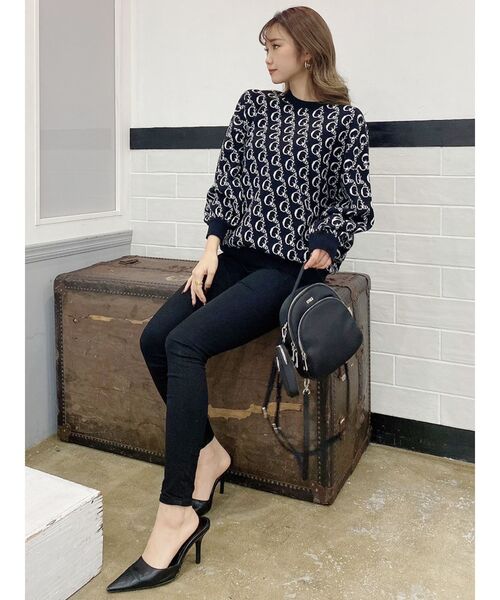 GYDA（ジェイダ）の「GYDA PATTERN ニットトップス（ニット/セーター・レディース・ブラック/ミント/ベージュ・FREE）」の18枚目の写真