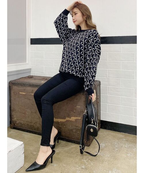 GYDA（ジェイダ）の「GYDA PATTERN ニットトップス（ニット/セーター・レディース・ブラック/ミント/ベージュ・FREE）」の17枚目の写真