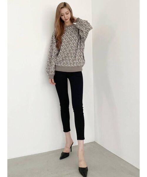 GYDA（ジェイダ）の「GYDA PATTERN ニットトップス（ニット/セーター・レディース・ブラック/ミント/ベージュ・FREE）」の14枚目の写真