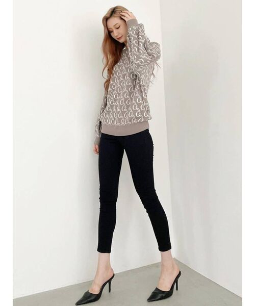 GYDA（ジェイダ）の「GYDA PATTERN ニットトップス（ニット/セーター・レディース・ブラック/ミント/ベージュ・FREE）」の13枚目の写真