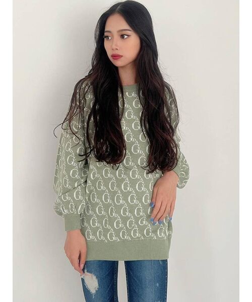 GYDA（ジェイダ）の「GYDA PATTERN ニットトップス（ニット/セーター・レディース・ブラック/ミント/ベージュ・FREE）」の11枚目の写真