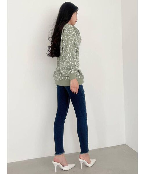 GYDA（ジェイダ）の「GYDA PATTERN ニットトップス（ニット/セーター・レディース・ブラック/ミント/ベージュ・FREE）」の8枚目の写真