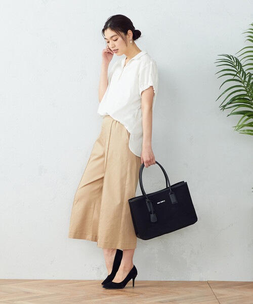 MONO　COMME CA（モノコムサ）の「ポーチ付き　キャンバストートバッグ（トートバッグ・レディース・ライトグレー/ブラック/キナリ・FREE）」の5枚目の写真