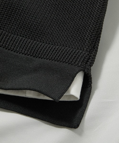 UNION STATION（ユニオンステーション）の「【セットアイテム】メッシュニット 5分袖 レイヤードTシャツ（ニット/セーター・メンズ・グレー/ベージュ/ブルー/グリーン/ブラック・LL/L/M）」の22枚目の写真