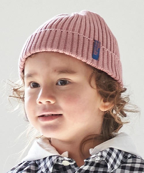 petit main(プティマイン)の「コットンビーニー(ニットキャップ/ビーニー・キッズ・ブラック/ライトグリーン/ライトピンク・52cm/54cm)」の3枚目の写真