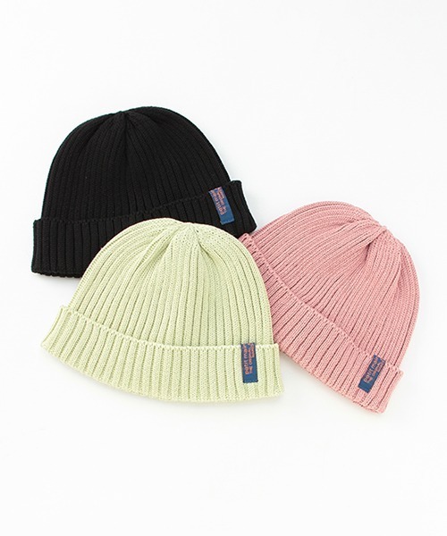 petit main(プティマイン)の「コットンビーニー(ニットキャップ/ビーニー・キッズ・ブラック/ライトグリーン/ライトピンク・52cm/54cm)」の9枚目の写真