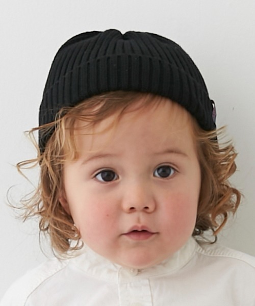 petit main(プティマイン)の「コットンビーニー(ニットキャップ/ビーニー・キッズ・ブラック/ライトグリーン/ライトピンク・52cm/54cm)」の10枚目の写真