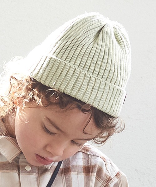 petit main(プティマイン)の「コットンビーニー(ニットキャップ/ビーニー・キッズ・ブラック/ライトグリーン/ライトピンク・52cm/54cm)」の13枚目の写真