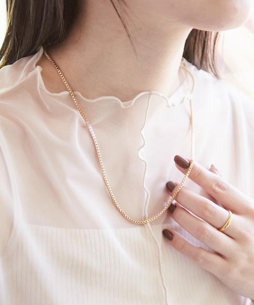 GOLDY（ゴールディ）の「【GOLDY】ボックスチェーンロングネックレス（ネックレス・レディース・ゴールド/シルバー・FREE）」の9枚目の写真