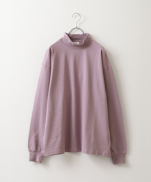 ZIP FIVE（ジップファイブ）の「【NanoTec】ビッグシルエットヘビーウェイトモックネックロング長袖Tシャツ 防臭/消臭/抗菌（Tシャツ/カットソー・メンズ・ベージュ/オフホワイト/グリーン/ブルーグレー/チャコール/パープル系/レッド系・MEDIUM/LARGE/X-LARGE）」の7枚目の写真