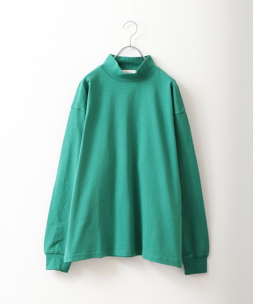 ZIP FIVE（ジップファイブ）の「【NanoTec】ビッグシルエットヘビーウェイトモックネックロング長袖Tシャツ 防臭/消臭/抗菌（Tシャツ/カットソー・メンズ・ベージュ/オフホワイト/グリーン/ブルーグレー/チャコール/パープル系/レッド系・MEDIUM/LARGE/X-LARGE）」の6枚目の写真