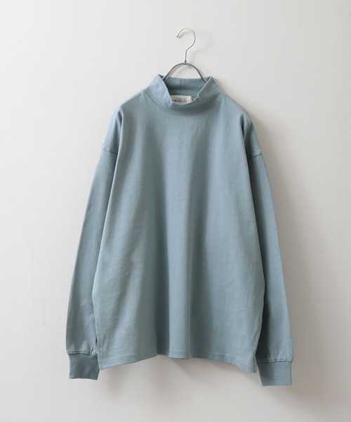 ZIP FIVE（ジップファイブ）の「【NanoTec】ビッグシルエットヘビーウェイトモックネックロング長袖Tシャツ 防臭/消臭/抗菌（Tシャツ/カットソー・メンズ・ベージュ/オフホワイト/グリーン/ブルーグレー/チャコール/パープル系/レッド系・MEDIUM/LARGE/X-LARGE）」の3枚目の写真