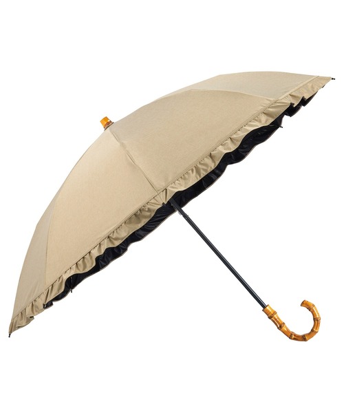 UVO（ウーボ）の「★完全遮光100% 最強の日傘「UVO（ウーボ）」 2段折りたたみ フリル ミニ Wpc.（折りたたみ傘・レディース・ブラック/ベージュ/オフホワイト/ブルーグレー/ラベンダー/グレー・FREE）」の10枚目の写真