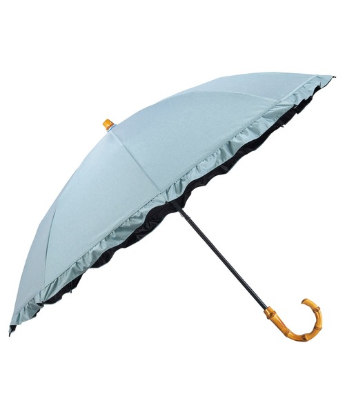 UVO（ウーボ）の「★完全遮光100% 最強の日傘「UVO（ウーボ）」 2段折りたたみ フリル ミニ Wpc.（折りたたみ傘・レディース・ブラック/ベージュ/オフホワイト/ブルーグレー/ラベンダー/グレー・FREE）」の13枚目の写真