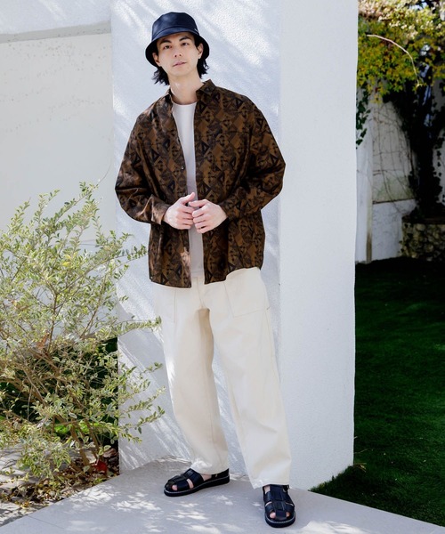 niko and...（ニコアンド）の「[速乾・イージーケア]バティック幾何学柄シャツ（シャツ/ブラウス・メンズ・ブラック/ブラウン/スモーク/ネイビー・SMALL/MEDIUM/LARGE）」の12枚目の写真