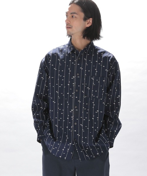 【抜群の存在感】 Christian Dior 幾何学柄 Vintage シャツ 幾何学柄シャツ メンズ(M ネイビー): トップス｜Right-on公式