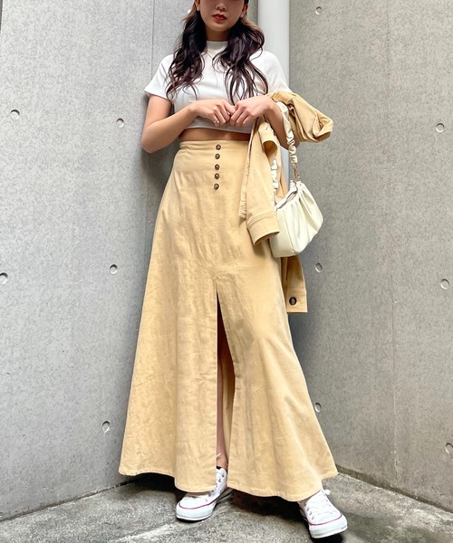 スカート 細コールスリットフレアスカート スカート Spiralgirl スパイラルガール のファッション 人気商品割引