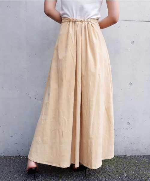 SPIRALGIRL(スパイラルガール)の「細コールスリットフレアスカート(スカート・レディース・ベージュ/グレー/オフホワイト・FREE)」の9枚目の写真