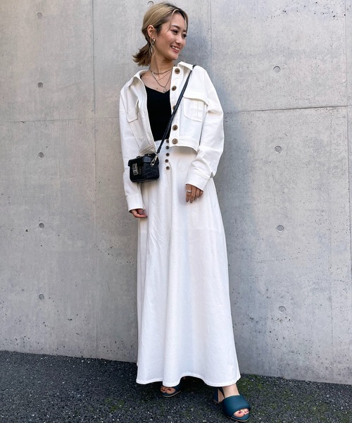 SPIRALGIRL(スパイラルガール)の「細コールスリットフレアスカート(スカート・レディース・ベージュ/グレー/オフホワイト・FREE)」の6枚目の写真