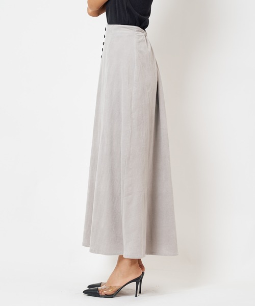 SPIRALGIRL(スパイラルガール)の「細コールスリットフレアスカート(スカート・レディース・ベージュ/グレー/オフホワイト・FREE)」の18枚目の写真