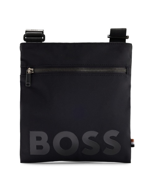BOSS ボス★ブラック エンボス ロゴ エンベロープバッグ BOSS - エンベロープバッグ ジップクロージャー ロゴディテール