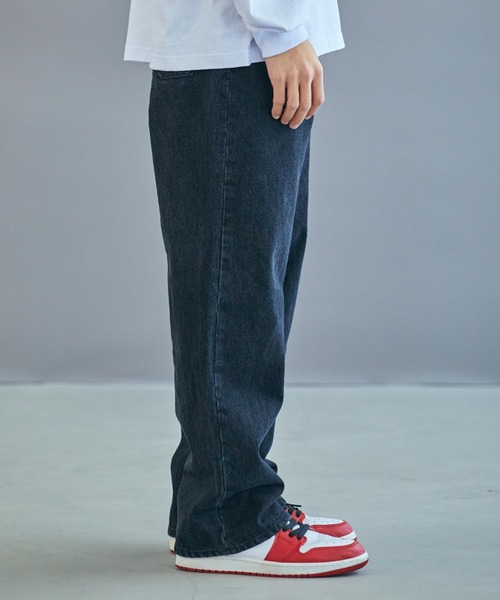 WEGO（ウィゴー）の「WEGO/デニムワイドパンツ（デニムパンツ・メンズ・ブラック/インディゴブルー/ライトインディゴブルー/ホワイト・SMALL/MEDIUM/LARGE）」の9枚目の写真