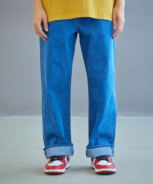 WEGO（ウィゴー）の「WEGO/デニムワイドパンツ（デニムパンツ・メンズ・ブラック/インディゴブルー/ライトインディゴブルー/ホワイト・SMALL/MEDIUM/LARGE）」の20枚目の写真