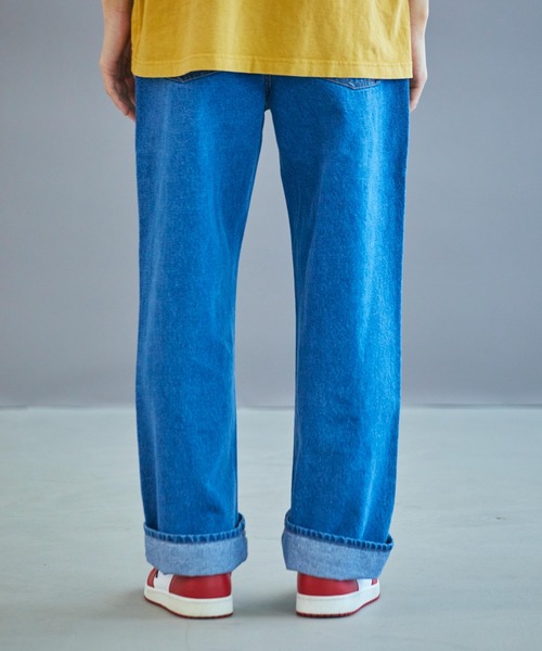 WEGO（ウィゴー）の「WEGO/デニムワイドパンツ（デニムパンツ・メンズ・ブラック/インディゴブルー/ライトインディゴブルー/ホワイト・SMALL/MEDIUM/LARGE）」の22枚目の写真