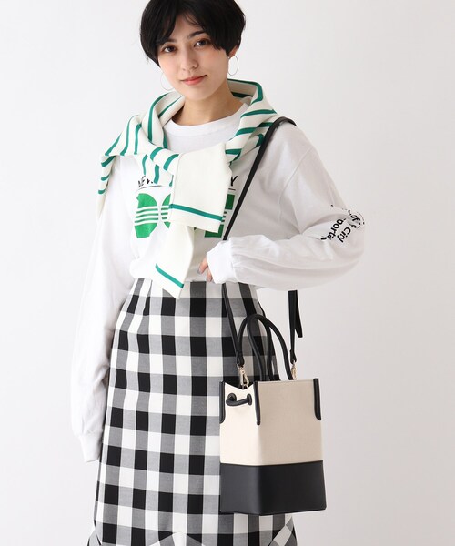 OPAQUE.CLIP(オペークドットクリップ)の「◆キャンバスコンビスクエアバッグ【2WAY】(トートバッグ・レディース・ブラック/キャメル・00)」の5枚目の写真