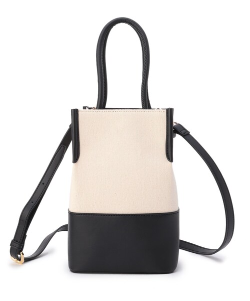 OPAQUE.CLIP(オペークドットクリップ)の「◆キャンバスコンビスクエアバッグ【2WAY】(トートバッグ・レディース・ブラック/キャメル・00)」の8枚目の写真