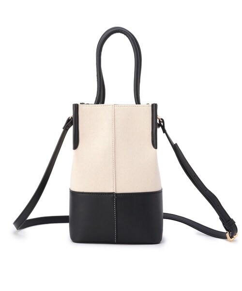 OPAQUE.CLIP(オペークドットクリップ)の「◆キャンバスコンビスクエアバッグ【2WAY】(トートバッグ・レディース・ブラック/キャメル・00)」の10枚目の写真