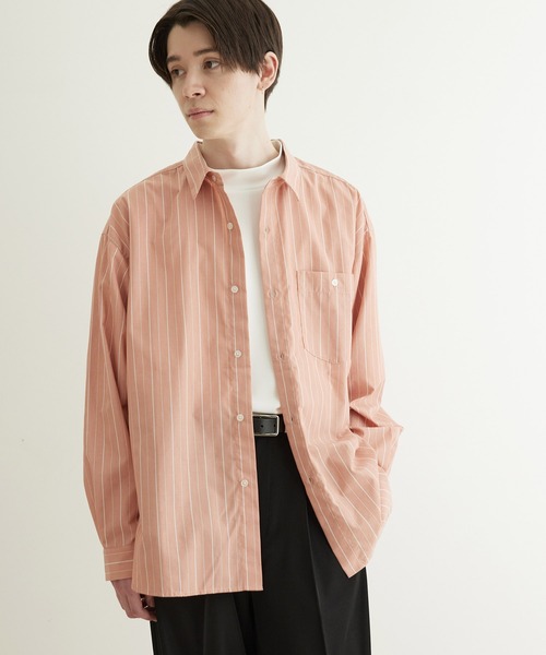 JUNRED(ジュンレッド)の「【ViS×JUNRed共通素材企画】スリットデザインビッグシャツ(シャツ/ブラウス・メンズ・ピンク/ブルー・S/M/L)」の1枚目の写真