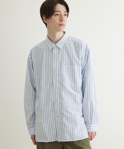 JUNRED(ジュンレッド)の「【ViS×JUNRed共通素材企画】スリットデザインビッグシャツ(シャツ/ブラウス・メンズ・ピンク/ブルー・S/M/L)」の3枚目の写真
