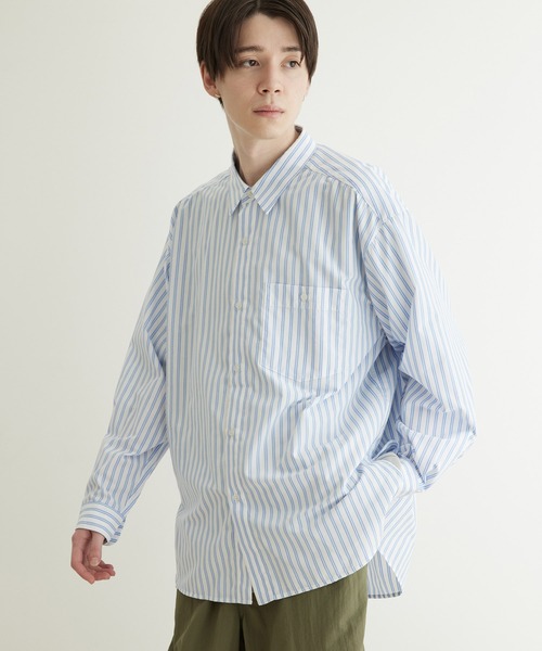 JUNRED(ジュンレッド)の「【ViS×JUNRed共通素材企画】スリットデザインビッグシャツ(シャツ/ブラウス・メンズ・ピンク/ブルー・S/M/L)」の4枚目の写真