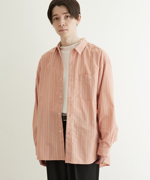 JUNRED(ジュンレッド)の「【ViS×JUNRed共通素材企画】スリットデザインビッグシャツ(シャツ/ブラウス・メンズ・ピンク/ブルー・S/M/L)」の5枚目の写真