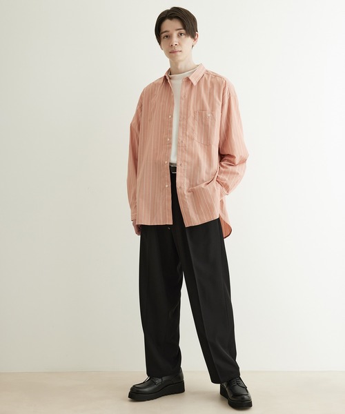 JUNRED(ジュンレッド)の「【ViS×JUNRed共通素材企画】スリットデザインビッグシャツ(シャツ/ブラウス・メンズ・ピンク/ブルー・S/M/L)」の9枚目の写真