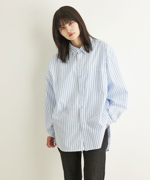 JUNRED(ジュンレッド)の「【ViS×JUNRed共通素材企画】スリットデザインビッグシャツ(シャツ/ブラウス・メンズ・ピンク/ブルー・S/M/L)」の11枚目の写真