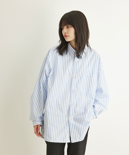 JUNRED(ジュンレッド)の「【ViS×JUNRed共通素材企画】スリットデザインビッグシャツ(シャツ/ブラウス・メンズ・ピンク/ブルー・S/M/L)」の12枚目の写真