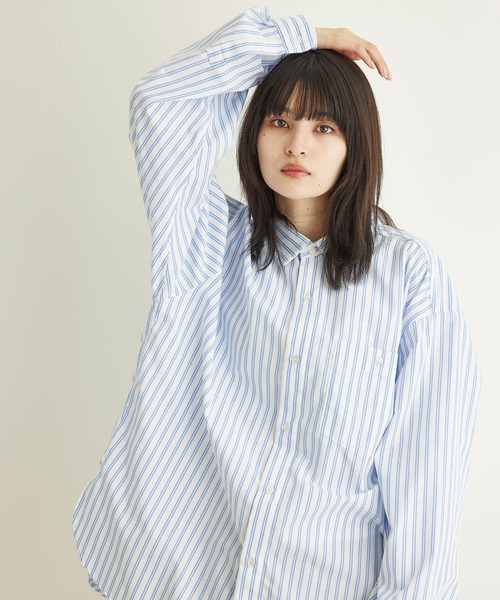 JUNRED(ジュンレッド)の「【ViS×JUNRed共通素材企画】スリットデザインビッグシャツ(シャツ/ブラウス・メンズ・ピンク/ブルー・S/M/L)」の13枚目の写真