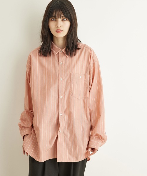 JUNRED(ジュンレッド)の「【ViS×JUNRed共通素材企画】スリットデザインビッグシャツ(シャツ/ブラウス・メンズ・ピンク/ブルー・S/M/L)」の14枚目の写真