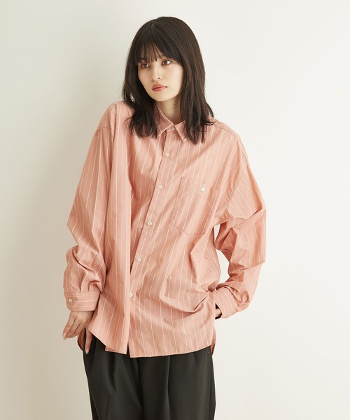 JUNRED(ジュンレッド)の「【ViS×JUNRed共通素材企画】スリットデザインビッグシャツ(シャツ/ブラウス・メンズ・ピンク/ブルー・S/M/L)」の15枚目の写真
