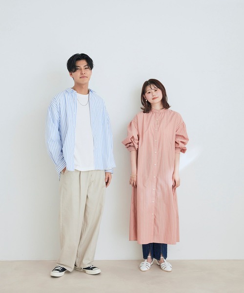 JUNRED(ジュンレッド)の「【ViS×JUNRed共通素材企画】スリットデザインビッグシャツ(シャツ/ブラウス・メンズ・ピンク/ブルー・S/M/L)」の18枚目の写真