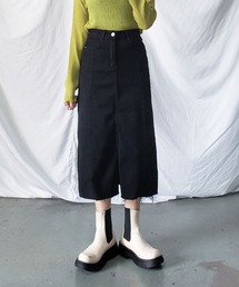 me+em select | 【 S/M/L/XLサイズ展開 】カットオフラインストレッチデニムスカート(デニムスカート)