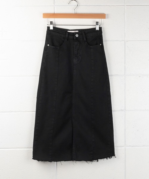 me+em select(ミームセレクト)の「【 S/M/L/XLサイズ展開 】カットオフラインストレッチデニムスカート(デニムスカート・レディース・ブラック/ブルー・SMALL/MEDIUM/LARGE/X-LARGE)」の13枚目の写真