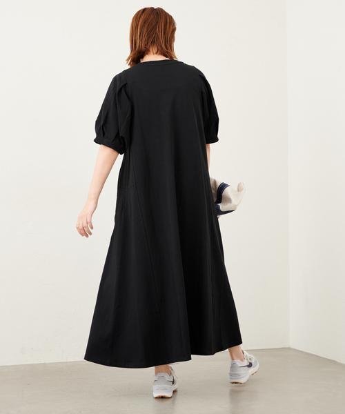 【JOURNAL STANDARD】タックパフサイドフレアワンピース JOURNAL STANDARD ワンピース タックパフサイドフレアワンピース